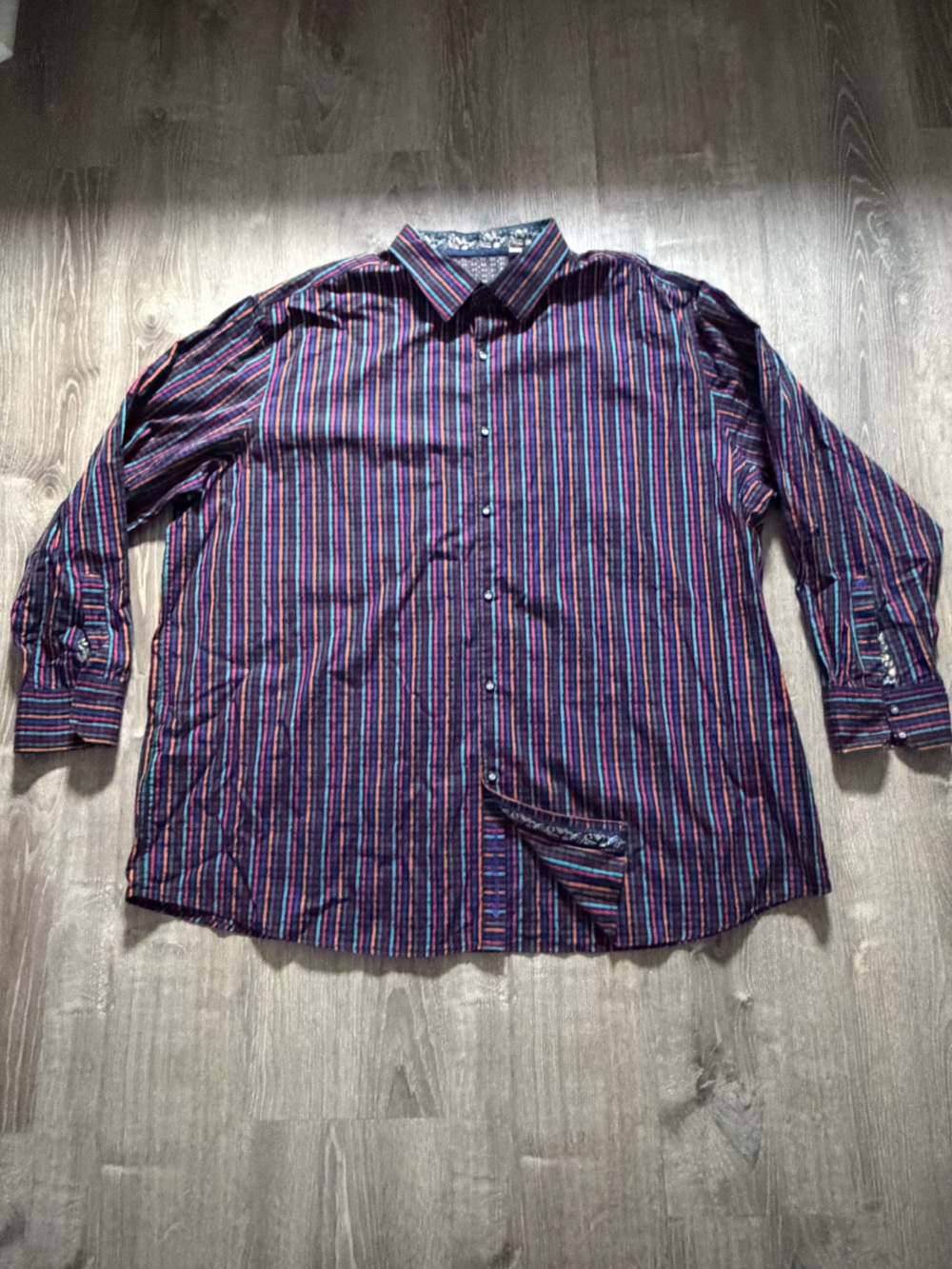 Robert Graham Purple Multi-Stripe Casual Button-Down Shirt